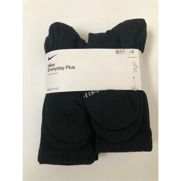 Nike Everyday Cushion Crew Socks, Unisex , Black/White Men’s 6-8/ Women’s 6-10 - Picture 1 of 6
